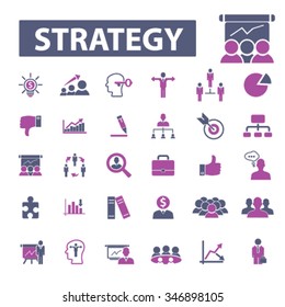 strategy  icons, signs vector concept set for infographics, mobile, website, application