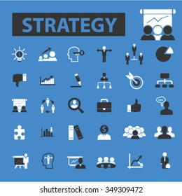 strategy  icons, signs vector concept set for infographics, mobile, website, application
