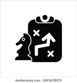 strategy icons. simple solid vector illustration