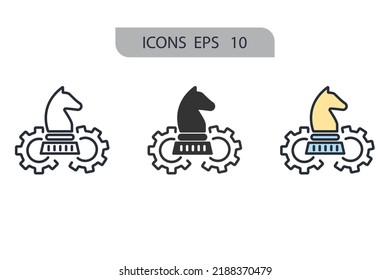 strategy icons  symbol vector elements for infographic web