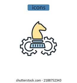 strategy icons  symbol vector elements for infographic web