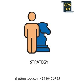 strategy icons  symbol vector elements for infographic web