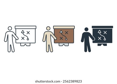 Strategy icons  symbol vector elements for infographic web