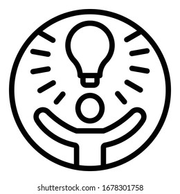 Strategy idea innovation icon. Outline strategy idea innovation vector icon for web design isolated on white background