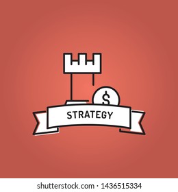 STRATEGY AND ILLUSTRATION ICON CONCEPT
