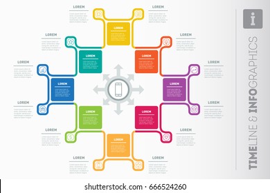 Strategy of info business. Vector Infographic report with icons. Template for Info graphic, brochure, business presentation, web design.
