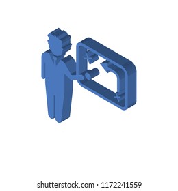 Strategy isometric left top view 3D icon