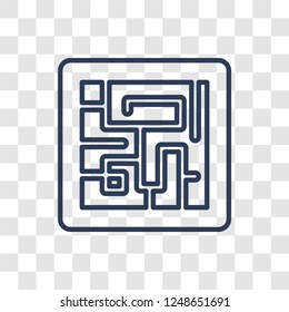 Strategy in a labyrinth icon. Trendy linear Strategy in a labyrinth logo concept on transparent background from Startup Strategy and Success collection