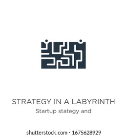 Strategy in a labyrinth icon vector. Trendy flat strategy in a labyrinth icon from startup stategy and success collection isolated on white background. Vector illustration can be used for web and 