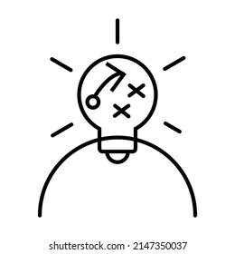 Strategy line art icon with white background