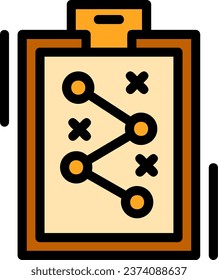Diseño de iconos vectores rellenos de línea de estrategia