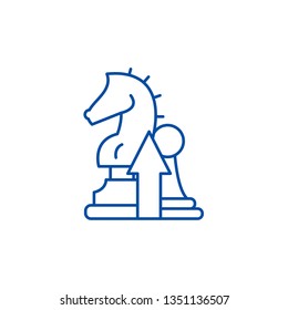 Strategy line icon concept. Strategy flat  vector symbol, sign, outline illustration.