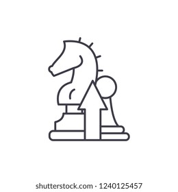 Strategy line icon concept. Strategy vector linear illustration, symbol, sign