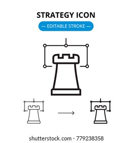 Strategy line icon with editable stroke. Vector symbol