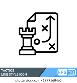 Strategy line icon isolated on white background. EPS 10
