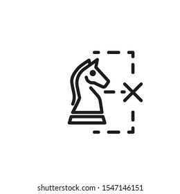 Strategy line icon. Plan, strategy, knight, horse. Start up concept. Vector illustration can be used for topics like business, development, funding