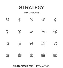 Strategy line icon set. Collection of modern signs for web design and mobile app. Business pictograms. Black icon on white background. Collection of high-quality outline logo
