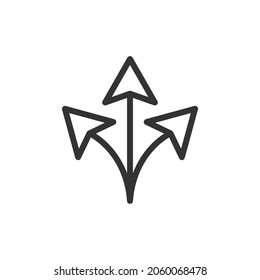 Strategy line icon, sign or symbol. Premium pictogram in trendy outline style. Strategy pixel perfect vector icon isolated on a white background.
