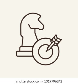 Strategy line icon. Targeting on white background. Advertising concept. Vector illustration can be used for topics like marketing, digital