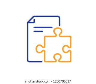 Strategy line icon. Technical instruction sign. Colorful outline concept. Blue and orange thin line color icon. Strategy Vector