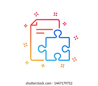 Strategy line icon. Technical instruction sign. Gradient design elements. Linear strategy icon. Random shapes. Vector