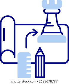 Línea de estrategia de diseño de íconos de Vector