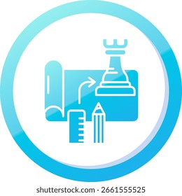 Línea de estrategia de diseño de íconos de Vector