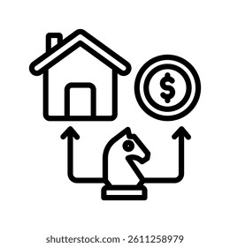 Strategy Line Vector Illustration On White Background.
