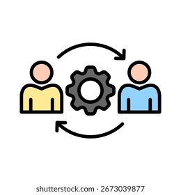 Strategy lineal color icon vector illustration