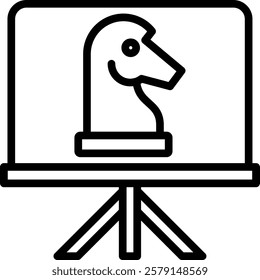 Strategy Lineal Icon On White Background.