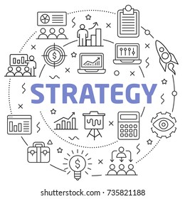 Strategy Linear illustration slide for the presentation
