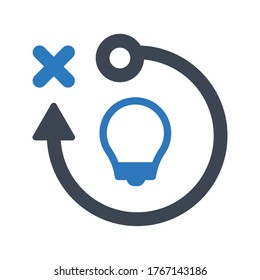 Strategy makes solution icon on white background
