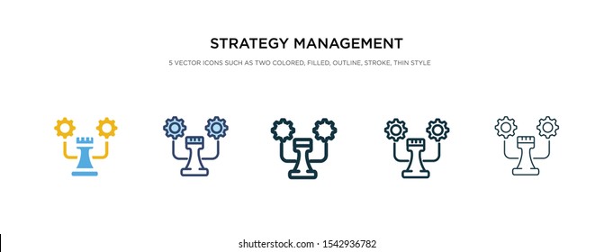 strategy management icon in different style vector illustration. two colored and black strategy management vector icons designed in filled, outline, line and stroke style can be used for web,