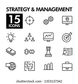 Strategy & Management Icon Outline
