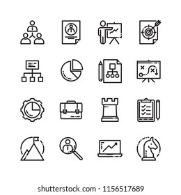 Strategy and management icons set