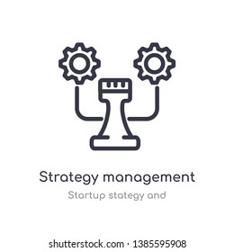 Strategy Management Outline Icon. Isolated Line Vector Illustration From Startup Stategy And Collection. Editable Thin Stroke Strategy Management Icon On White Background