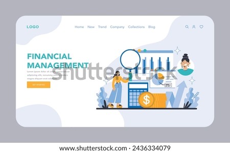 Strategy and management web or landing page. Detailed analysis of financial health, budget management, and growth metrics. Ensuring profitable strategies, resource allocation, and economic stability.