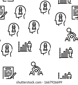 Strategy Manager Job Seamless Pattern Vector Thin Line. Illustrations