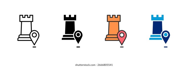 Conjunto de Ícones de Mapa Estratégico de Coleção de Vários Estilos