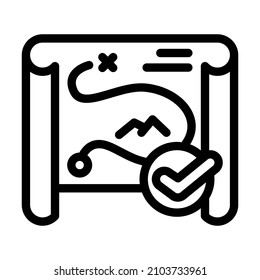 strategy, map or route compliance line icon vector. strategy, map or route compliance sign. isolated contour symbol black illustration