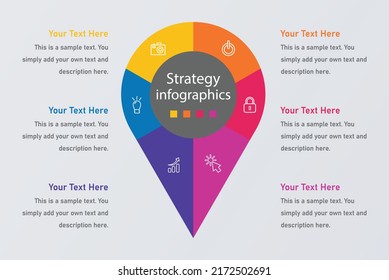 Strategy marketing business processing infographics 6