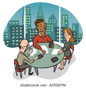 Strategy Meeting in the Corner Office
