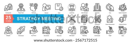 Strategy Meeting Icon Development, Delegate, Important, Project Team, Technique, Demand, Order, Leadership, Sales Manager, Enterprise, Time, System Integration, Performance, Key Person, Recruitment
