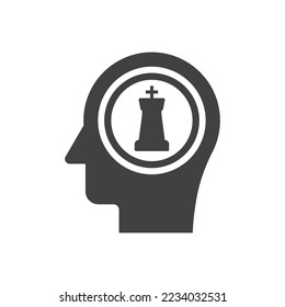 Icono De La Mente De Estrategia Y Símbolo De Signo De Ajedrez