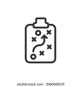 Strategy minimal line icon. Web stroke symbol design. Strategy sign isolated on a white background. Premium line icon.