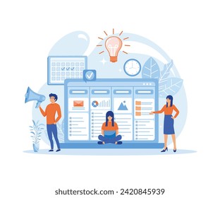 Strategy, motivation and successful leadership. Marketing analysis and development. flat vector modern illustration