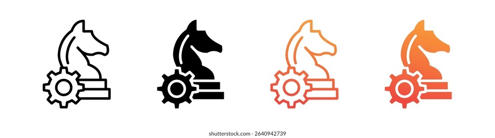 Strategy Multi Style Icon Set Vector