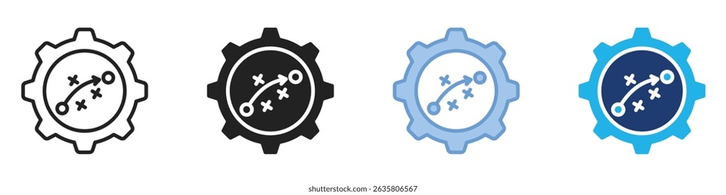 Estilo múltiplo de estratégia. Conjunto de ícones de ilustração simples.