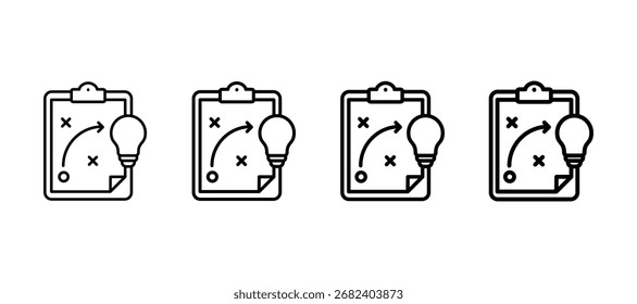 Elemento de Ícone de Linha Múltipla de Estratégia