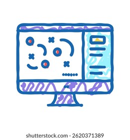 strategy on computer screen doodle icon sketch vector. strategy on computer screen sign. isolated symbol illustration